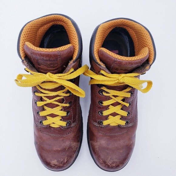 Timberland Pro 358 Work Boots Womens 8.5 Brown Leather Ankle Lace Up Waterproof - Picture 6 of 13